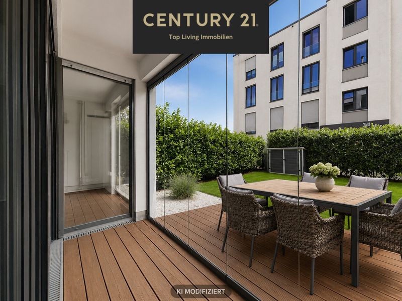 Moderne 2-Zimmer-Erdgeschosswohnung mit privaten Garten & TG-Stellplatz